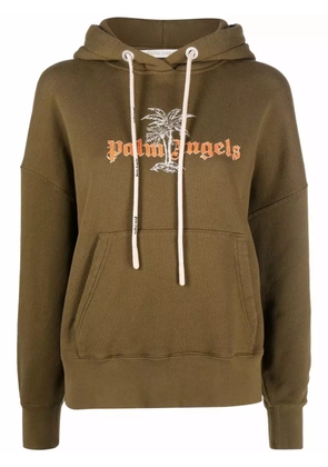 Palm Angels logo-print hoodie - Green