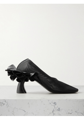 Dries Van Noten - Leather-trimmed Mesh Pumps - Black - IT35,IT36,IT36.5,IT37,IT37.5,IT38,IT38.5,IT39,IT39.5,IT40,IT41