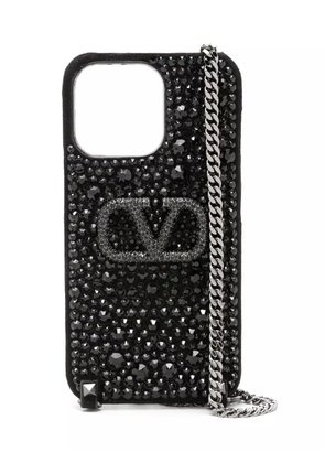 Valentino Garavani signature V-plaque iPhone case - Black