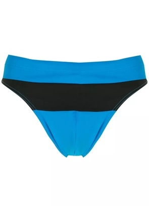 Amir Slama two-tone high-leg swimming trunks - Blue