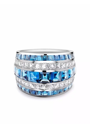 Pragnell platinum Manhattan classic aquamarine and diamond ring - Silver