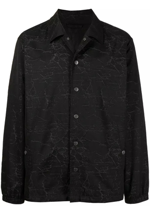 Ports V patterned button-up shirt - Black