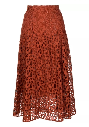 Vince A-line lace-embroidered skirt