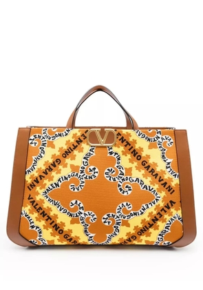 Valentino Garavani VLogo bandana-print tote bag - Orange