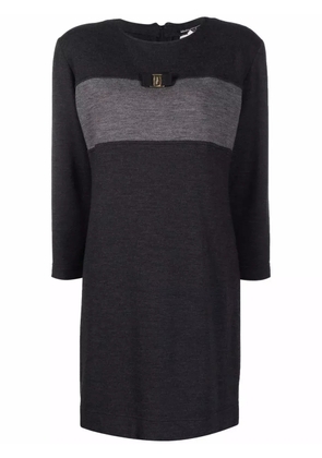 Ferragamo Pre-Owned 1980s long-sleeved panelled dress - Grey