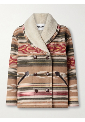 Marant Étoile - Dorcas Double-breasted Fleece-lined Wool-blend Jacquard Coat - Brown - FR 34,FR 36,FR 38,FR 42