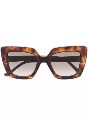 Jimmy Choo Eyewear tortoiseshell-effect tinted sunglasses - Brown