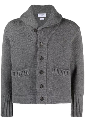 Thom Browne shawl-collar knit cardigan - Grey