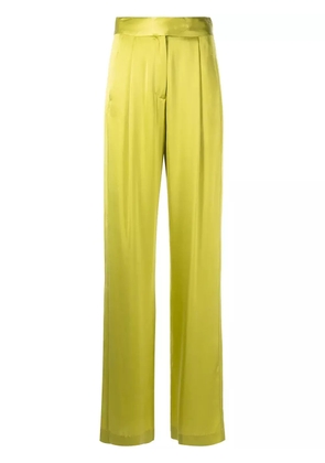 Michelle Mason wide-leg silk satin trousers - Green