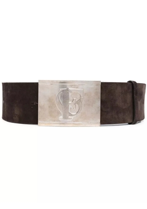 Gianfranco Ferré Pre-Owned 1990s logo-plaque buckle belt - Brown