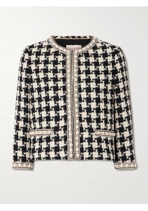 Valentino Garavani - Embellished Checked Tweed Jacket - Black - IT36,IT38,IT40,IT42,IT44,IT46,IT48