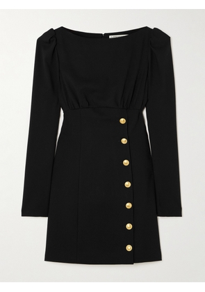Alessandra Rich - Button-embellished Wool-blend Mini Dress - Black - IT36,IT38,IT40,IT42,IT44,IT46