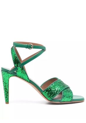 RED(V) glitter-embellished open-toe sandals - Green