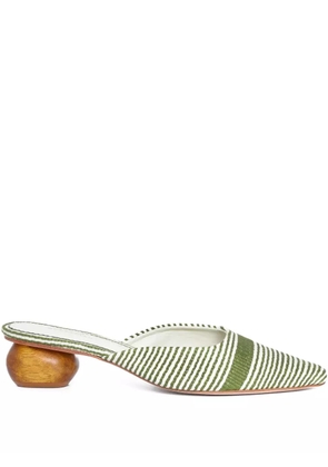 Sarah Chofakian 30mm Guest Room mules - Green