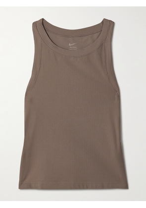 Nike - Zenvy Ribbed Dri-fit Tank - Brown - x small,small,medium,large,x large