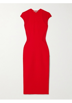 Stella McCartney - Miracle Paneled Stretch-knit Midi Dress - Red - xx small,x small,small,medium,large,x large