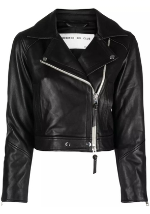 Shoreditch Ski Club Vyner cropped biker jacket - Black