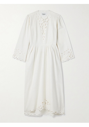 Marant Étoile - Tianny Pleated Broderie Anglaise Cotton Midi Dress - White - FR 34,FR 36,FR 38,FR 40,FR 42,FR 44