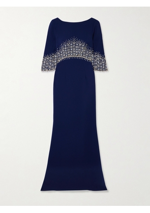 Jenny Packham - Electra Embellished Crepe Gown - Blue - UK 6,UK 8,UK 10,UK 12,UK 14,UK 16,UK 18,UK 20