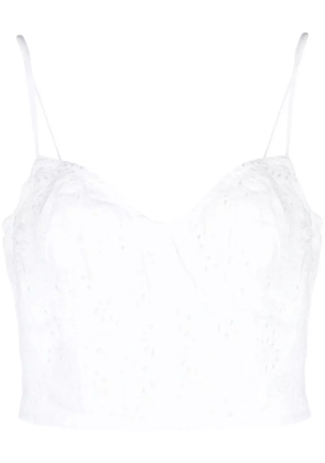 Polo Ralph Lauren broderie-anglaise linen crop top - White
