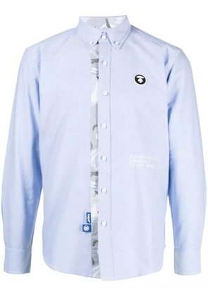 AAPE BY *A BATHING APE® logo-patch cotton shirt - Blue