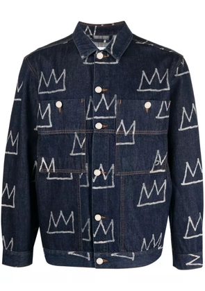 Études Studio crown-print denim jacket - Blue