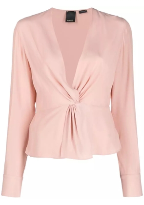 PINKO twist-detailing v-neck top