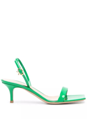 Gianvito Rossi Ribbon 55mm patent leather kitten sandals - Green