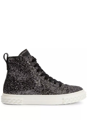 Giuseppe Zanotti Eco-Blabber glitter high-top sneakers - Black