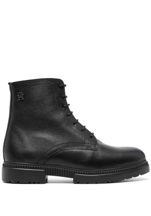 Tommy Hilfiger lace-up leather boots - Black