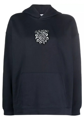 GANNI Isoli Flower organic cotton hoodie - Blue