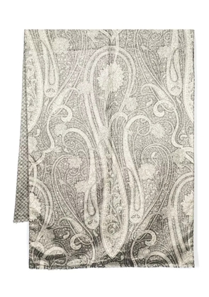 Valentino Garavani Pre-Owned 1980s paisley-print metallic-threading scarf - Black