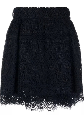 Valentino Garavani Pre-Owned 2000 lace-detailed A-line skirt - Blue