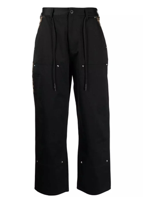 CLOT Carpenter leopard-print trim trousers - Black