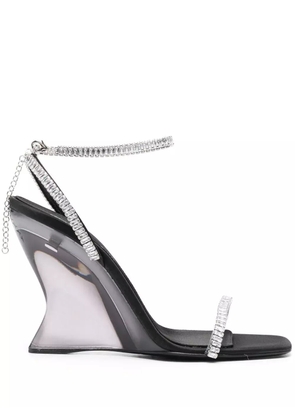Sergio Rossi crystal-embellished wedge sandals - Black