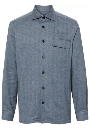 Corneliani classic-collar overshirt - Blue
