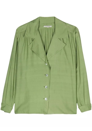 Saint Laurent Pre-Owned 1970s puff-sleeves silk shirt - Green