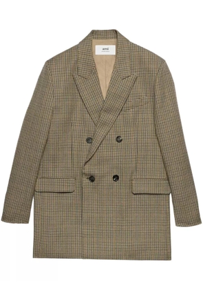 AMI Paris check-print double-breasted blazer - Neutrals