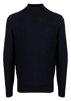 BOSS logo-embroidered high-neck jumper - Blue