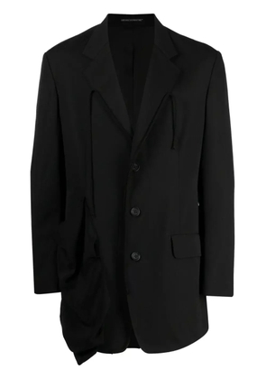 Yohji Yamamoto notched-lapels wool blazer - Black