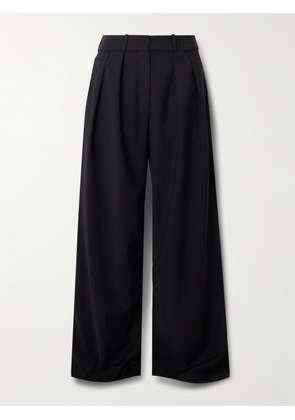 The Frankie Shop - Ripley Pleated Grain De Poudre Wide-leg Pants - Black - x small,small,medium,large,x large