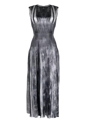 Costarellos box-pleated sleeveless maxi dress - Silver