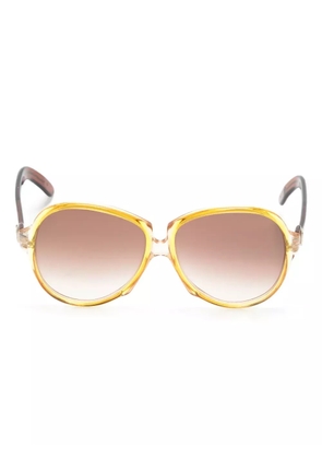 Saint Laurent Pre-Owned 1970s two-tone oversize-frame sunglasses - Yellow