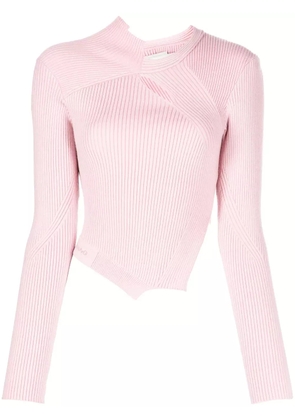 Feng Chen Wang cut-out detailing ribbed-knit jumper - Pink
