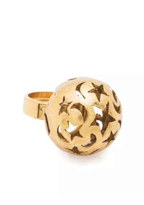 Saint Laurent Pre-Owned 1990s cut-out-detail ball ring - Gold