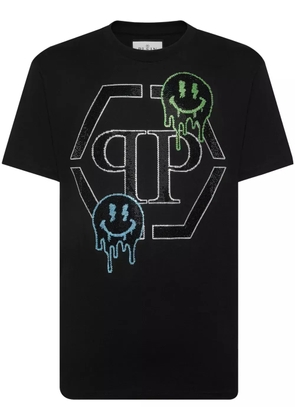 Philipp Plein embellished-smile cotton T-shirt - Black