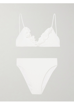 Maygel Coronel - Krassi Ruffled Bikini - White - Petite,One Size,Extended