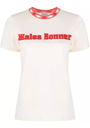 Wales Bonner Original logo-appliqué T-shirt - Neutrals
