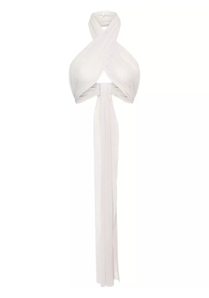 AMI Paris silk wrap top - Neutrals