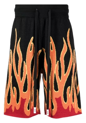 Haculla Un In Flames intarsia-knit shorts - Black